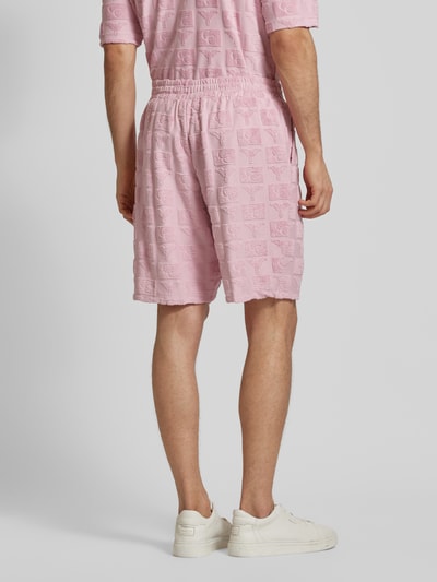 CARLO COLUCCI Regular fit sweatshorts met structuurmotief, model 'BEACHWEAR' Lichtroze - 5