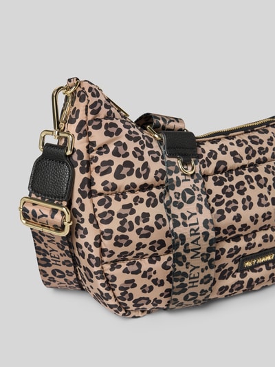 Produktfoto, Schulterriemen im Leo-Look von Hey Marly mit Karabiner, Längenverstellbar, Label-Details, beige-braun gemustert