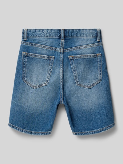 Productfoto, Straight Fit Jeansshorts uit puur katoen model 'JEDGE' van Only & Sons, denimlook, 5-pocket, labelapplicatie, verstelbare tailleband, knoop- en ritssluiting, riemlussen, kinderkleding, blauwe tinten, rechte vormen, fijne katoenstructuur