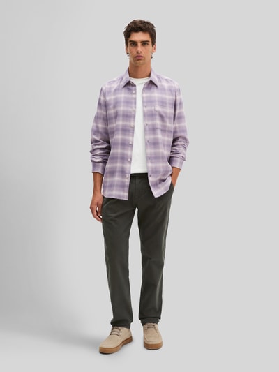 Marc O'Polo Regular Fit Freizeithemd mit Brusttasche Purple 1