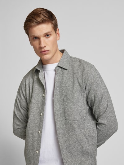 Jack & Jones Vrijetijdsoverhemd met borstzak, model 'JAMES' Lichtgrijs gemêleerd - 3