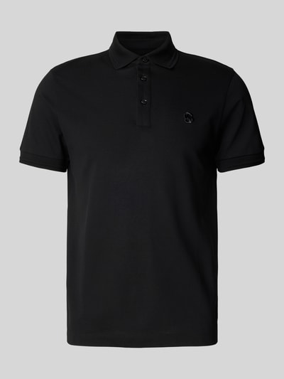 BOSS Regular fit poloshirt met logostitching, model 'Parris' Zwart - 2