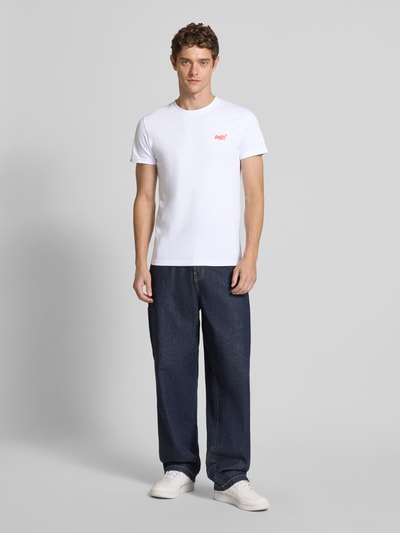 Superdry T-shirt met labelstitching Wit - 1
