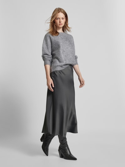 Selected Femme Midirok met ritssluiting opzij, model 'LENA' Donkergrijs - 1