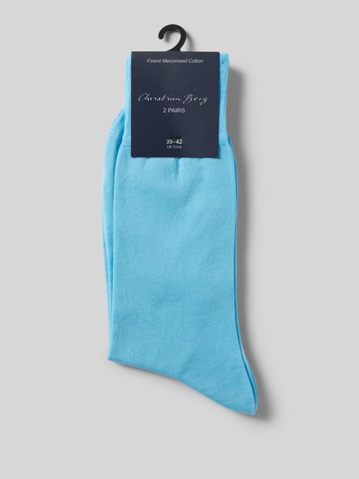 Christian Berg Men Socken mit Label-Print im 2er-Pack Aqua 3