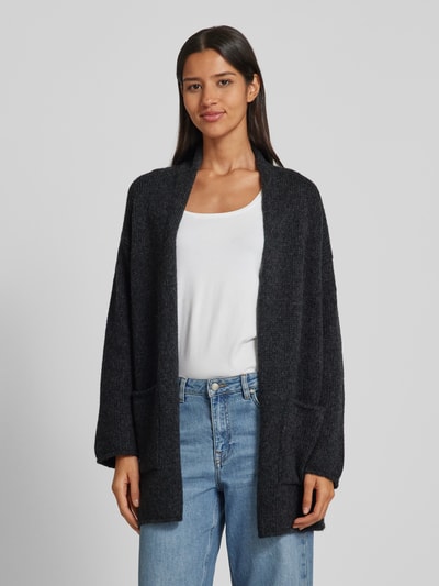 Marc O'Polo Oversized fit cardigan van heerlijk zachte scheerwolmix Antraciet gemêleerd - 4