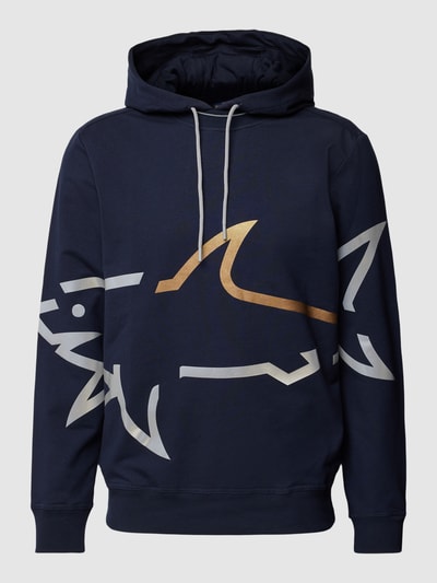 Paul & Shark Hoodie met logoprint Marineblauw - 2