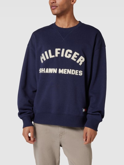 Tommy Hilfiger Sweatshirt met labelstitching Marineblauw - 4