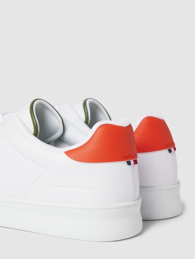 Tommy Hilfiger Sneaker van leer met contrastgarnering Wit - 3