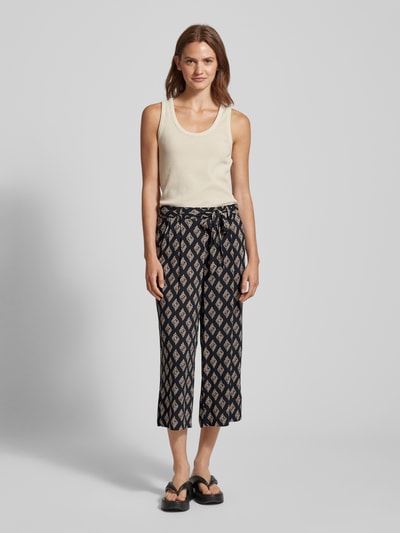 Only Regular fit culotte met strikceintuur, model 'NOVA LIFE' Zwart - 1