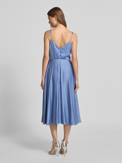 Jake*s Cocktail Knielanges Cocktailkleid mit Wasserfall-Ausschnitt Jeansblau 5