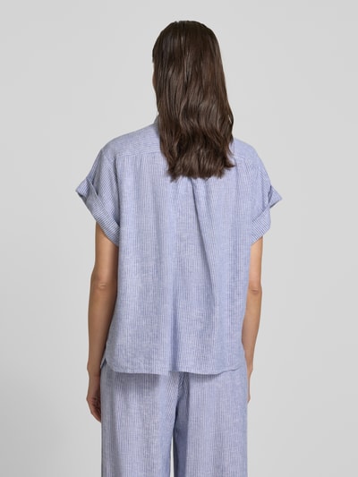 BOSS Orange Relaxed fit blouse met opstaande kraag, model 'Boleana' Lichtblauw - 5