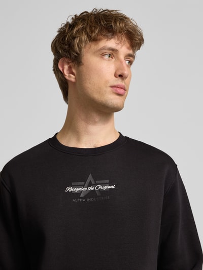 Alpha Industries Sweatshirt mit Logo und Rundhalsausschnitt Black 3
