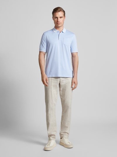 bugatti Regular fit poloshirt met borstzak Lichtblauw - 1