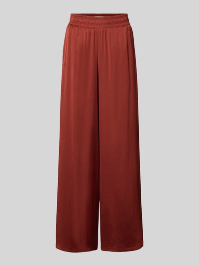 Productfoto, dames broek van DRYKORN, Materiaalmix met stretch, wide leg, Model 'CEILING', elastische band, roestrood, gladde textuur