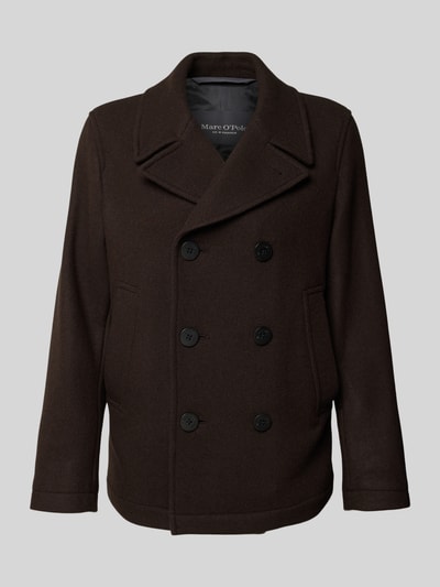 Marc O'Polo Regular Fit Mantel aus Woll-Mix Dunkelbraun 2