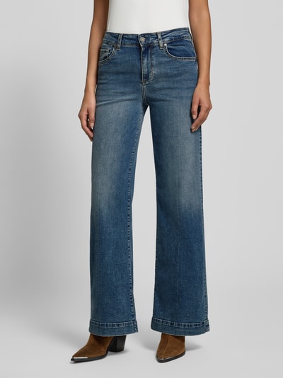 Liu Jo White Wide Fit Jeans im 5-Pocket-Design Modell 'Authentic' Hellblau 4