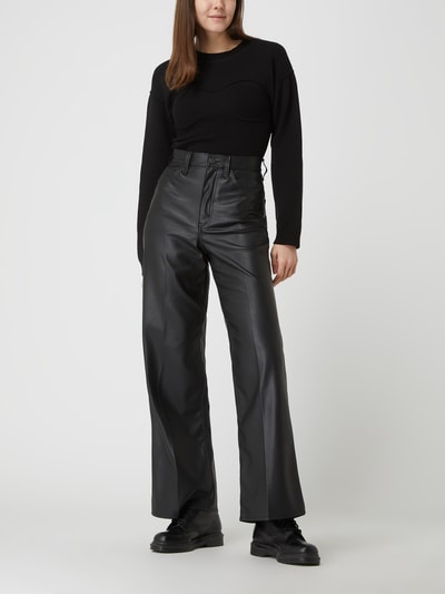 Mango Cropped Pullover aus Viskosemischung Modell 'Gabi' Black 1