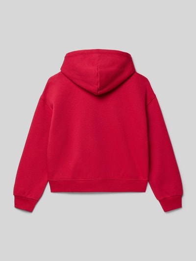 Tommy Hilfiger Teens Regular fit hoodie van katoenmix Kersenrood - 3