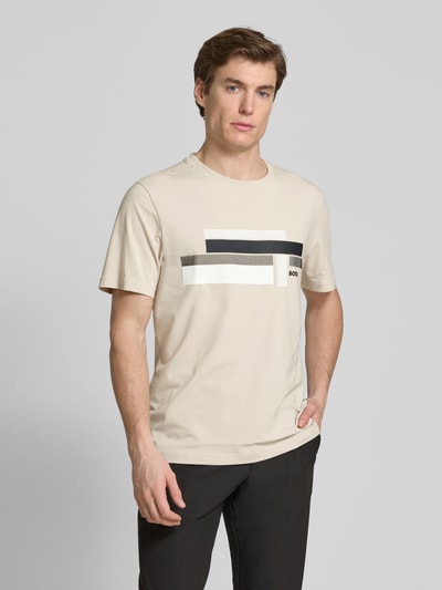 BOSS Green T-Shirt mit Label-Print Beige 4