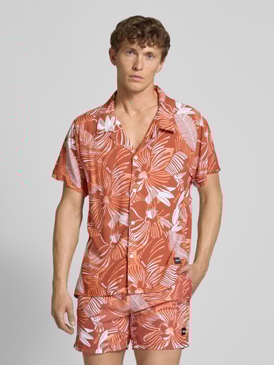 BOSS Relaxed fit vrijetijdsoverhemd met resortkraag Oranje - 4