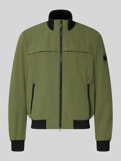 Produktfoto, kurtka Peuterey Jacke mit Stehkragen Modell 'POTOSI' zielona, mieszanka materiałów z dodatkiem streczu, krój regular fit, zamek błyskawiczny dwustronny, długość tyłu w rozmiarze M: 64 cm, szerokość ramion w rozmiarze M: 49 cm, szerokość w rozmiarze M: 59 cm, długość rękawów w rozmiarze M: 67 cm, neutralna powierzchnia bez wyraźnych faktur