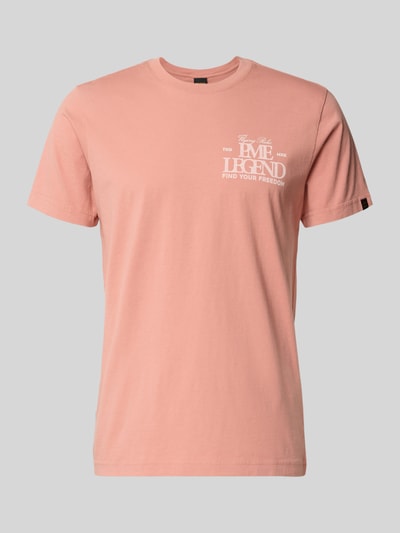PME Legend T-shirt met labelprint en ronde hals Lichtrood - 2