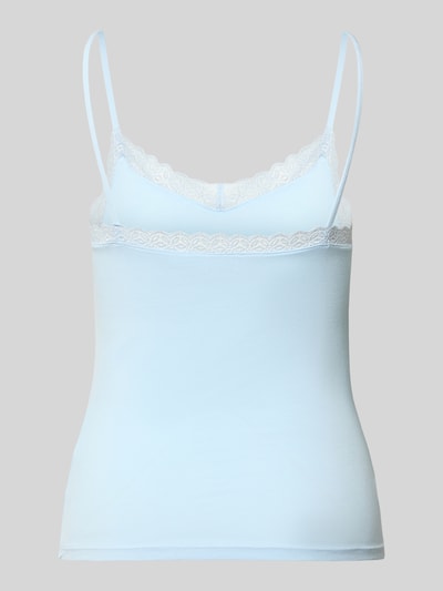 Produktfoto, Spitzentop mit Spaghettiträgern von Jake*s Casual, hellblau, mit Spitze, Rundhalsausschnitt, Material-Mix mit Stretch-Anteil, Körpernaher-Schnitt