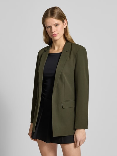 PIECES Długi żakiet o kroju loose fit z zaszewkami model „BOZZY” Oliwkowy 4