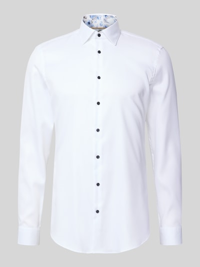 Jake*s Super Slim Fit Business Hemd aus Baumwolle mit Kentkragen Weiss 2