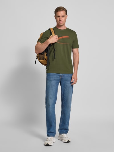 camel active T-shirt met ronde hals Olijfgroen - 1