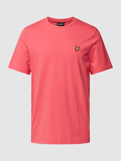 Lyle & Scott T-shirt z naszywką z logo Mocnoróżowy 2