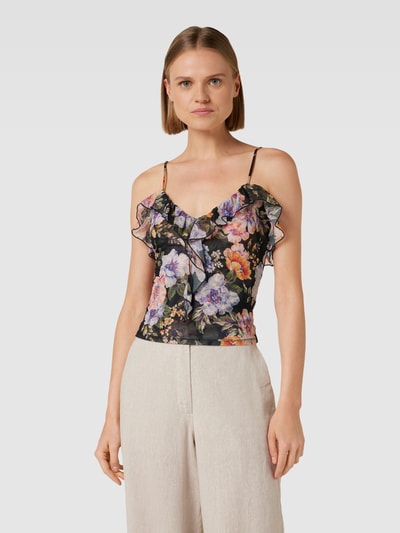 Guess Top met ruches, model 'LUCIA' Zwart - 4