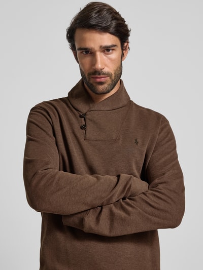 Polo Ralph Lauren Shirt met lange mouwen en opstaande kraag Middenbruin - 3