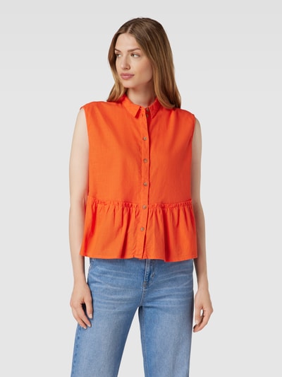 Jake*s Casual Blousetop met knoopsluiting Donkeroranje - 4