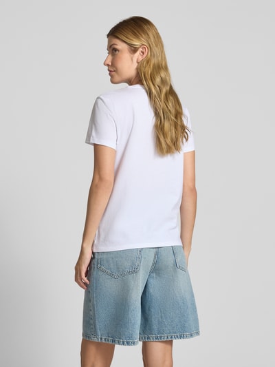 Tom Tailor Denim Regular Fit T-Shirt aus reiner Baumwolle Weiss 5