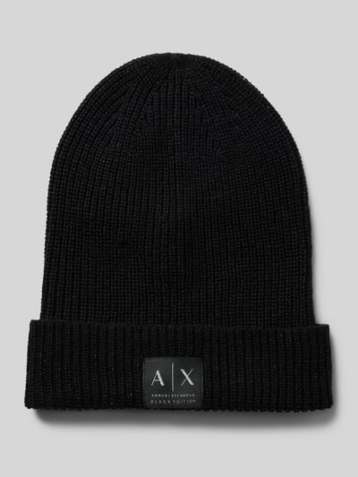 ARMANI EXCHANGE Strickmütze mit Label-Patch Black 1