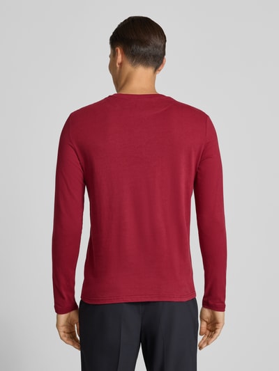 Christian Berg Men Shirt met lange mouwen en geribde ronde hals Donkerrood - 5