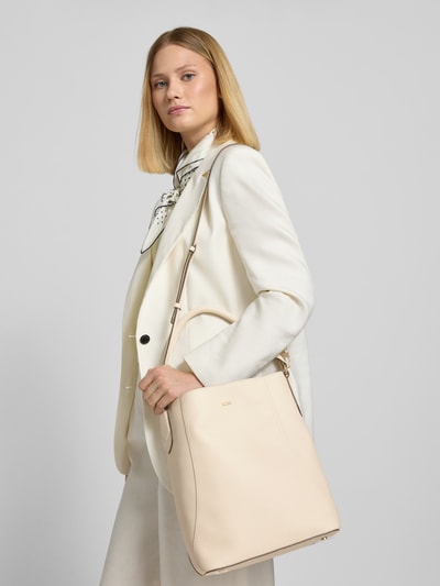 BOSS Beuteltasche aus genarbtem Leder Offwhite 1