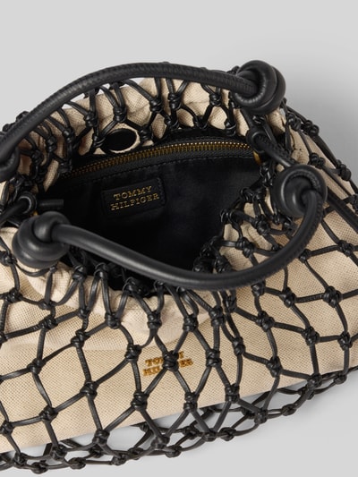 Tommy Hilfiger Torba z rączką z prawdziwej skóry owczej model 'SOFT L MED CROSSOVER MACRAME' Czarny 5