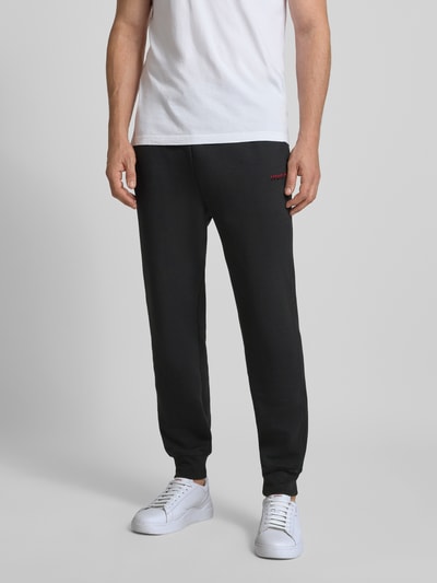 HUGO Relaxed fit sweatpants van katoenmix Model 'ATLAS' Zwart - 4
