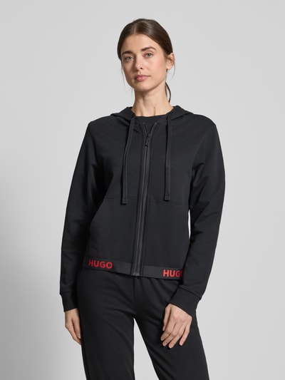 HUGO Sweatjacke mit Label-Print Modell 'SPORTY' Black 4