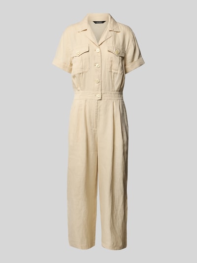 Lauren Ralph Lauren Jumpsuit aus Leinen mit Reverskragen Modell 'FABRICIA' Beige 2