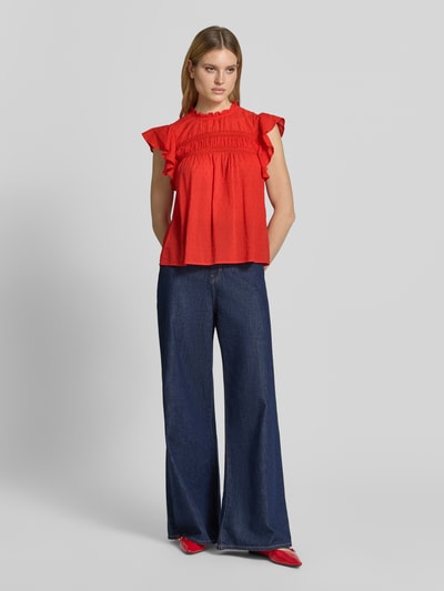 VERO MODA Regular Fit Blusentop aus reiner Baumwolle Modell 'TRINE' Rot 1