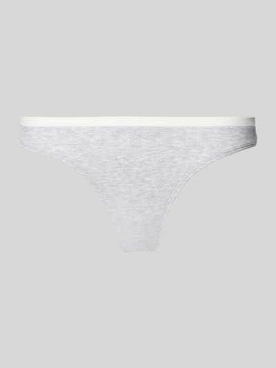 Produktfoto, String mit elastischem Logo-Bund von Jake*s Casual in Weiß, Feinrippstruktur, nachhaltiger Micromodal-Mix mit Stretch-Anteil