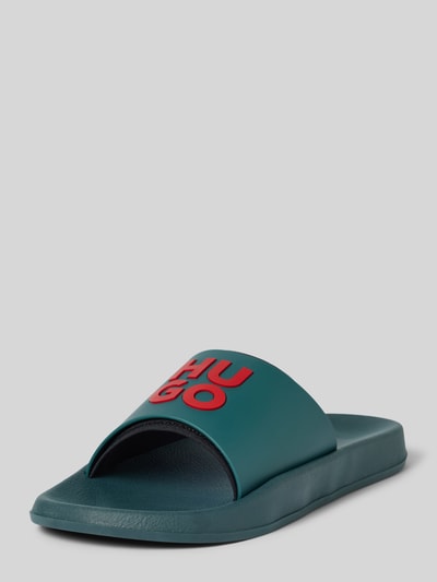 HUGO Slides mit Label-Print Modell 'Nil' Gruen 1