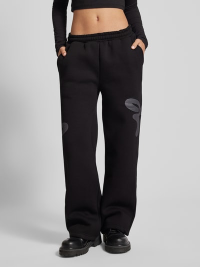 FELICIOUS Oversized sweatpants met labelprint Zwart - 4