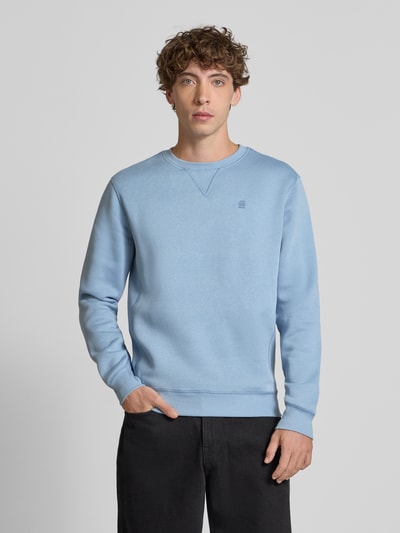 G-Star Raw Regular Fit Pullover mit Logo-Stitching Modell 'Premium' Hellblau 4