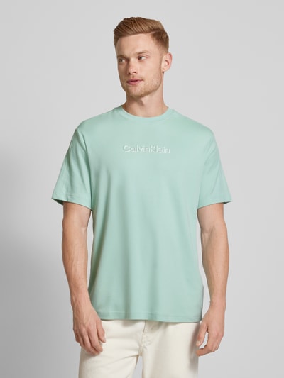 CK Calvin Klein T-shirt z detalem z logo Miętowy 4