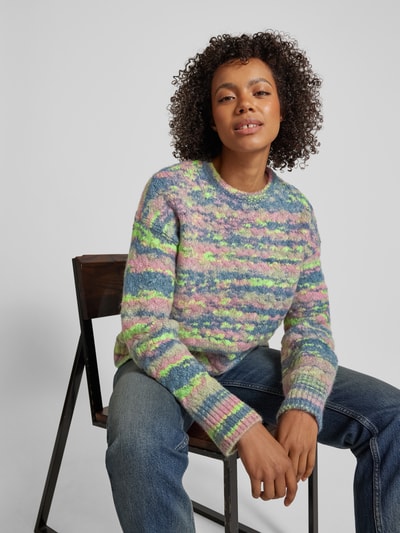 Jake*s Collection Gebreide pullover met ronde hals Felroze - 3